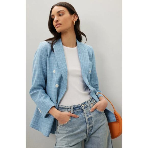 Sandro Jackets & Blazers - Sandro Nars Blue Tweed Blazer